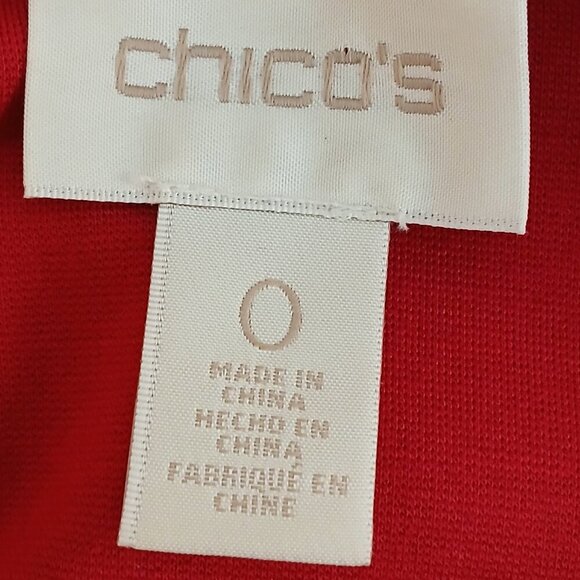 WOMENS CHICO'S RED PONTE BOILDED WOOL BLAZER TOP JACKET, SIZE 0, US SIZE XS - Picture 10 of 10